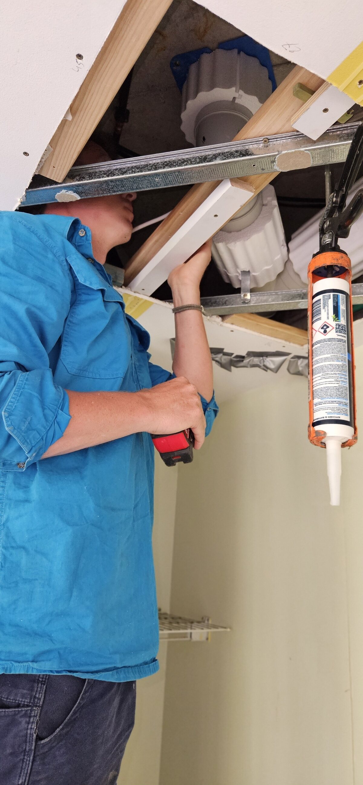 Daniel from Plateau Plumbing working on site